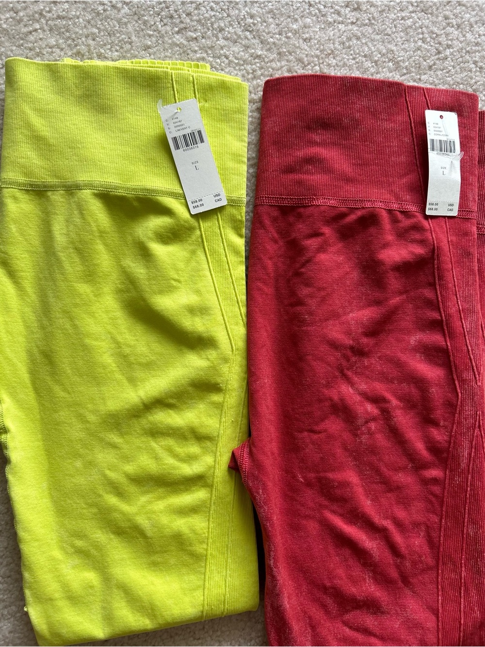 Anthropologie NWT 2 Pairs of Ankle Leggings Size Large